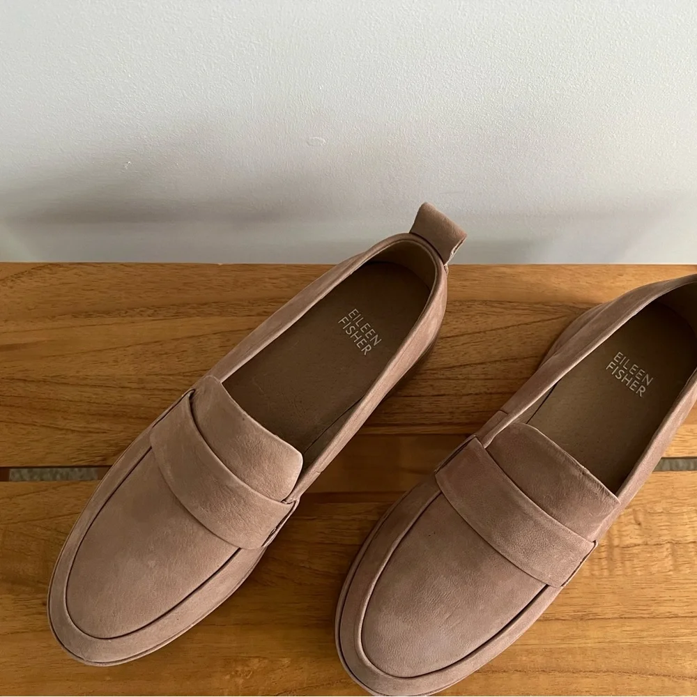 NWT Eileen Fisher Max Nubuck Wedge Loafers - Picture 5 of 8